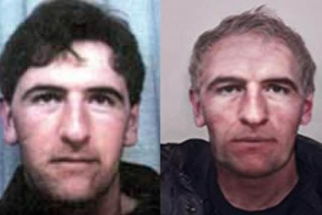 Peter McGuire went missing from High Valleyfield, Fife, in January 1993. The image on the right shows what he might look like now. Pic: Police