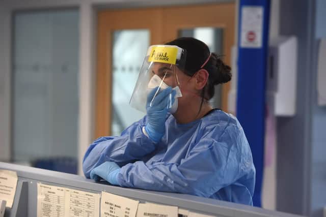 Nurse Amie Beattie in the ICU unit of the Royal Alexandra Hospital, Paisley, as it deals with the coronavirus outbreak