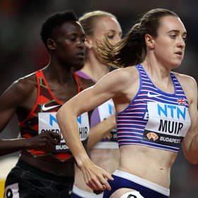 Laura Muir, right, was in impressive form in Brussels.