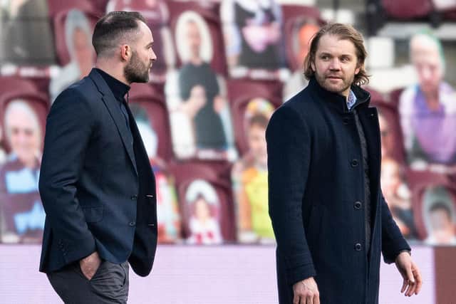 Robbie Neilson, right, with Dundee manager James McPake during a Scottish Championship encounter last season. Picture: SNS