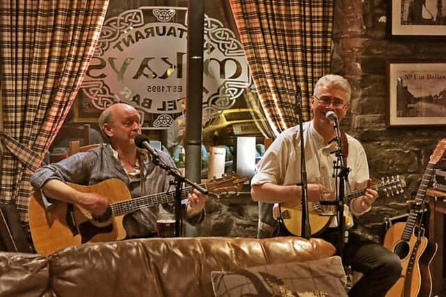 Pictured above is a folk concert taking place at McKays Hotel in Pitlochry; a town in the Scottish Highlands.