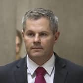Former finance secretary Derek Mackay arrives at the Scottish Parliament in Holyrood, Edinburgh, to give evidence before the Public Audit Committee as part of its inquiry into the delays and overspends at Ferguson Marine in September.