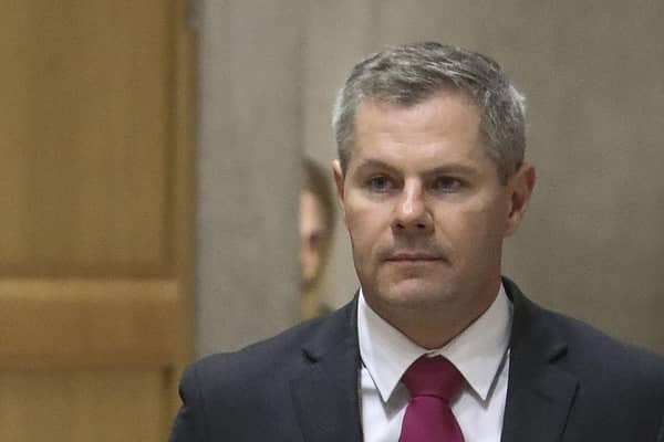Former finance secretary Derek Mackay arrives at the Scottish Parliament in Holyrood, Edinburgh, to give evidence before the Public Audit Committee as part of its inquiry into the delays and overspends at Ferguson Marine in September.