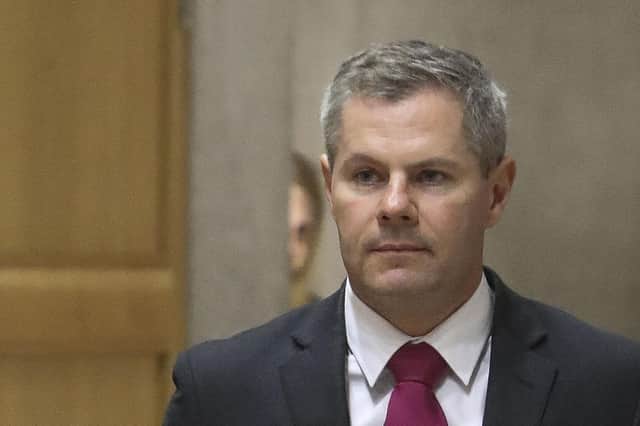 Former finance secretary Derek Mackay arrives at the Scottish Parliament in Holyrood, Edinburgh, to give evidence before the Public Audit Committee as part of its inquiry into the delays and overspends at Ferguson Marine in September.