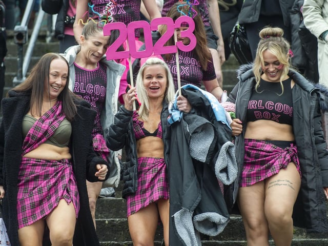 Revellers at the Loony Dook. Picture: Lisa Ferguson
