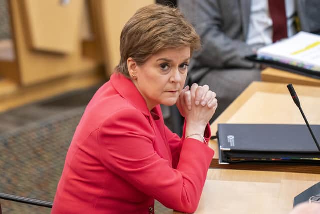 Scotland's First Minister Nicola Sturgeon during First Minster's Questions