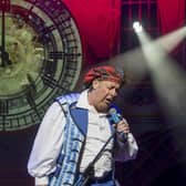 Andy Gray on stage at the King's Theatre in Edinburgh, playing Buttons in Cinderella. Pic: Douglas Robertson.