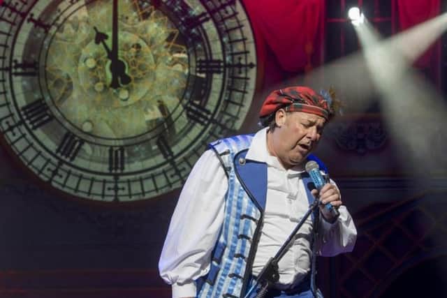 Andy Gray on stage at the King's Theatre in Edinburgh, playing Buttons in Cinderella. Pic: Douglas Robertson.