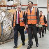 Labour leader Keir Starmer and Scottish Labour leader Anas Sarwar during their visit to Siemens in Cambuslang. Picture: Jane Barlow/PA Wire