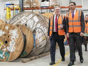 Labour leader Keir Starmer and Scottish Labour leader Anas Sarwar during their visit to Siemens in Cambuslang. Picture: Jane Barlow/PA Wire