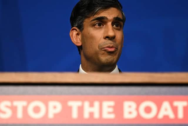 Rishi Sunak is under fire from the right and the left over his plan to send asylum seekers to Rwanda (Picture: Leon Neal/pool/AFP via Getty Images)