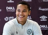 Toby Sibbick speaks to the press ahead of Hearts' match against St Mirren.