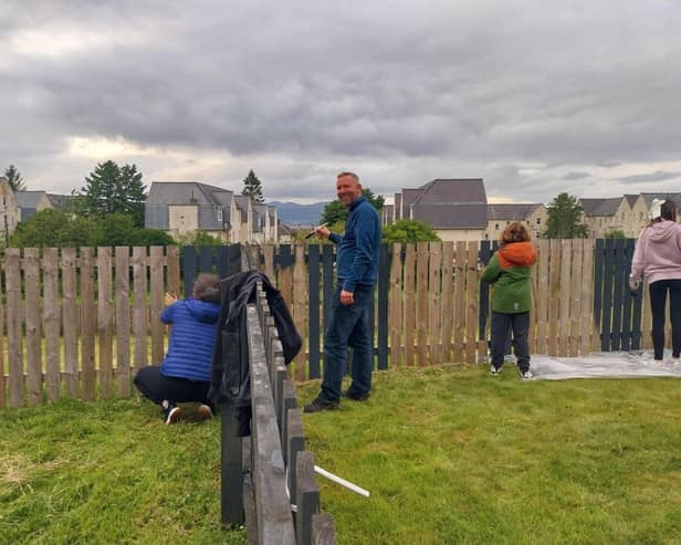 85th Greenock & District Scout Group volunteering with gardening work at HC-One Scotland’s Merino Court Care Home