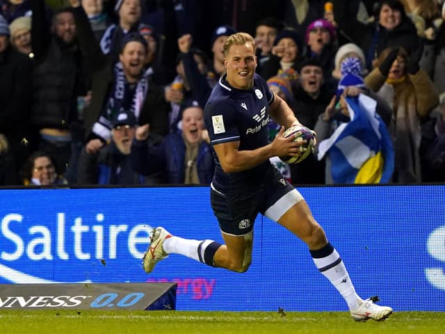 Duhan van der Merwe's hat-trick against England means he is one short of equalling Stuart Hogg's Scotland try record of 27.  (Picture: Andrew Milligan/PA Wire)