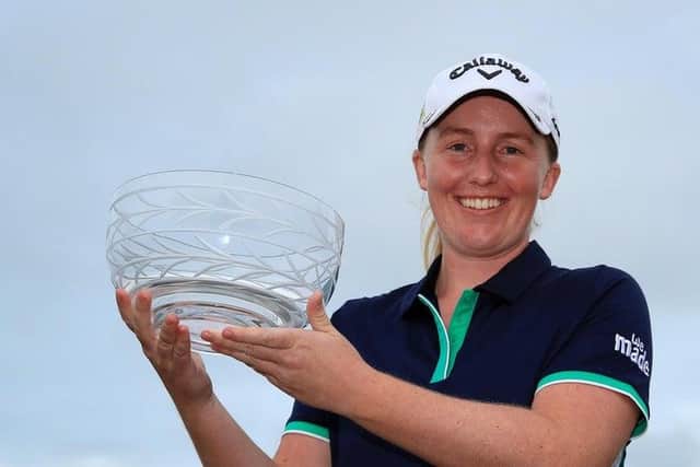Gemma Dryburgh celebrates the second of her 2020 Rose Ladies Series successes at Royal St George's