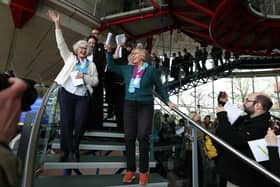 ​Members of Verein KlimaSeniorinnen Schweiz react after the European Court of Human Rights found that Switzerland was not doing enough to tackle climate change, in the first such ruling on the responsibility of states to curb global warming  (Picture: Frederick Florin/AFP via Getty Images)