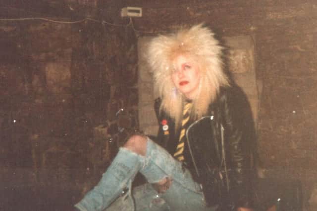 Jo in the cellar of 'Inch House', Edinburgh, Scotland, UK, 1986. "This  is me, aged 16, in 1986. This was taken in the cellar of a very spooky and reputably haunted house in Edinburgh  (Inch House) which, at the time, was being used as a base for students on the Practical Music & Sound Production course run by Esk Valley College.Somehow, the rock superstardom I thought was rightly mine never materialised." Pic: Courtesy of Museum of Youth Culture