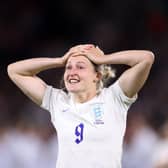 Ellen White celebrates with the fans and family following her teams victory in the UEFA Women's Euro 2022 Semi Final (Photo by Naomi Baker/Getty Images)