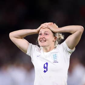 Ellen White celebrates with the fans and family following her teams victory in the UEFA Women's Euro 2022 Semi Final (Photo by Naomi Baker/Getty Images)