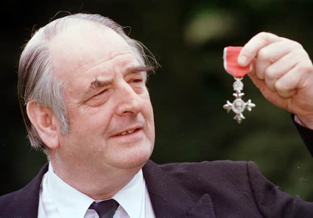 Major Brian Leishman collects his MBE in 1998 (Picture: Bill Henry)
