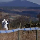 Police at the scene in the Pitilie area on the outskirts of Aberfeldy, Photo: Andrew Milligan/PA Wire