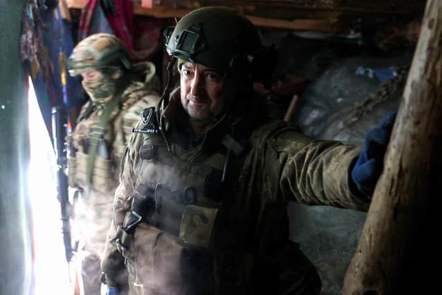Ukrainian soldiers hold their position at the front line near the Russian-occupied Ukrainian city of Horlivka, Donetsk (Picture: Anatolii Stepanov/AFP via Getty Images)