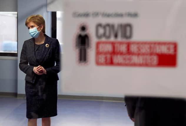 First Minister Nicola Sturgeon during a visit to the Western General Hospital, Edinburgh, to view preparations at the COVID-19 Vaccine Hub.