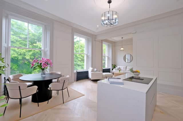 An interior view of one of the new apartments created at 1 and 2 Bon Accord Crescent, Aberdeen.