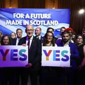 First Minister John Swinney speaks to SNP members last September at an event marking the tenth anniversary of the 2014 Scottish Independence referendum, which the party lost (Picture: Jeff J Mitchell/Getty Images)
