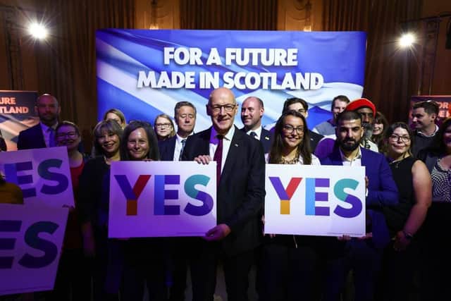 First Minister John Swinney speaks to SNP members last September at an event marking the tenth anniversary of the 2014 Scottish Independence referendum, which the party lost (Picture: Jeff J Mitchell/Getty Images)