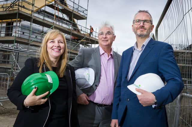 Chief financial officer Michelle Motion,  chairman Sandy Adam and chief executive Innes Smith, all of Scottish housebuilder Springfield Properties. Picture: Stuart Wallace