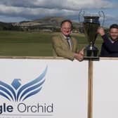 Michael Stewart with the trophy after winning the 2022 Eagle Orchid Scottish Masters at Leven Links