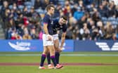 Ross Thompson has been impressed by the ability of Blair Kinghorn, right, to spot a gap. (Photo by Ross MacDonald / SNS Group)