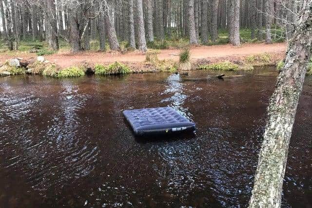 Inflatable mattresses were also found floating in Loch Morlich when locals discovered the abandoned campsite picture: supplied