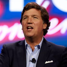 Broadcaster Tucker Carlson, who left Fox News last year, interviewed Vladimir Putin. Picture: Getty Images