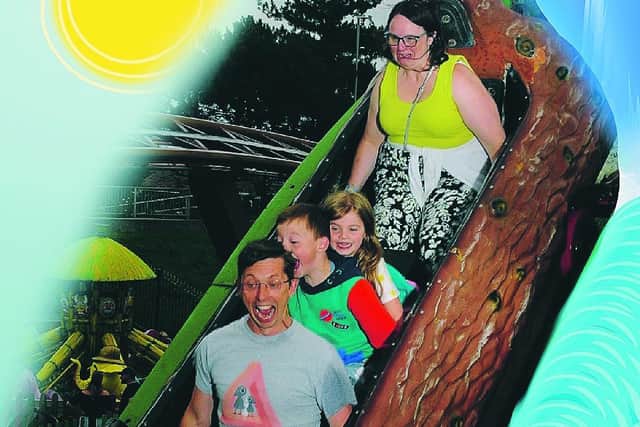 The Munro family making a splash at the Fantasy Island theme park, which is only a five-minute drive away from Butlin's Skegness. The park which incorporates rollercoasters and rides for all levels of thrill-seekers and scaredy-cats as well as Europe’s largest seven-day market. Pic: G Munro