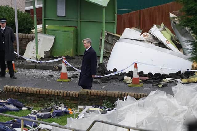 Colin Firth pictured during filming of the Sky drama series Lockerbie: A Search for Truth. Photo: Andrew Milligan/PA Wire