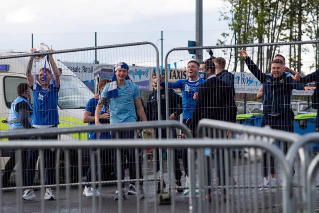 St Johnstone's players celebrate winning the Scottish Cup back in May.