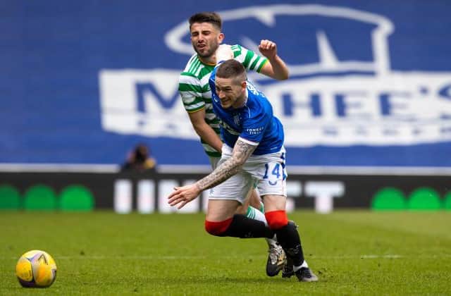 Rangers Ryan Kent and Greg Taylor in action during a Scottish Premiership match between Rangers and Celtic at Ibrox. (Photo by Craig Williamson / SNS Group)