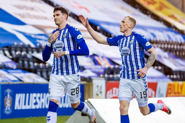 Kilmarnock's Kyle Lafferty (left) is in great form for the Rugby Park outfit.