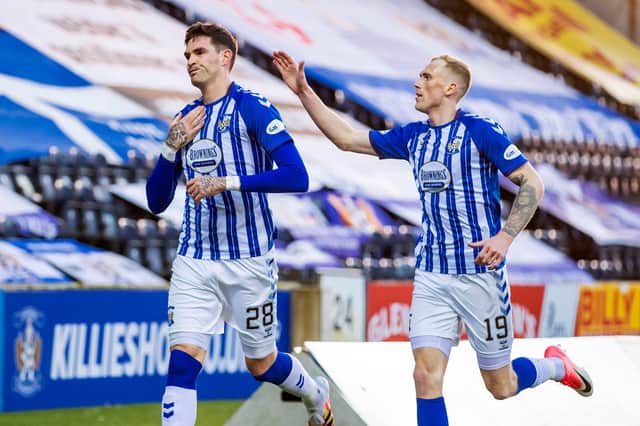 Kilmarnock's Kyle Lafferty (left) is in great form for the Rugby Park outfit.