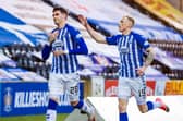 Kilmarnock's Kyle Lafferty (left) is in great form for the Rugby Park outfit.
