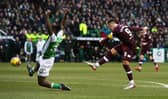Hearts' Lawrence Shankland scores to make it 2-0 with an excellent strike.