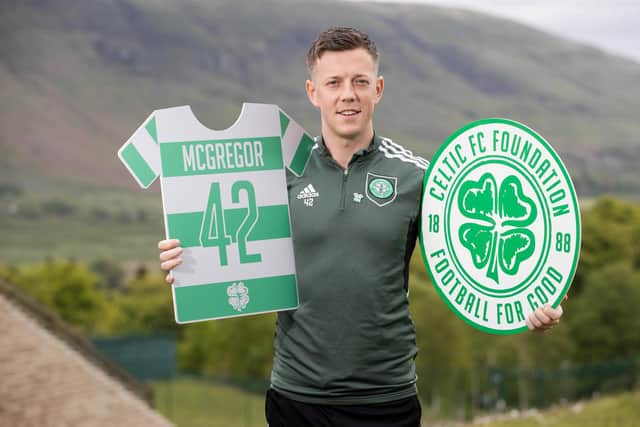 Callum McGregor was promoting the Celtic Foundation Badge Day 2023 after becoming a Foundation Ambassador. (Photo by Craig Williamson / SNS Group)