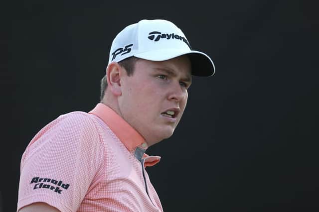 Bob Macintyre looks on anxiously during the second round of the Slync.io Dubai Desert Classic at Emirates Golf Club. Picture: Andrew Redington/Getty Images.