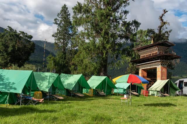 A campsite on the Trans Bhutan trail. Pic: PA Photo/Sarah Marshall.