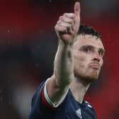 Andy Robertson salutes the fans at full time