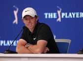 Rory McIlroy speaks to the media ahead of The Players Championship at TPC Sawgrass. (Photo by Richard Heathcote/Getty Images)