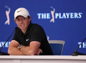 Rory McIlroy speaks to the media ahead of The Players Championship at TPC Sawgrass. (Photo by Richard Heathcote/Getty Images)
