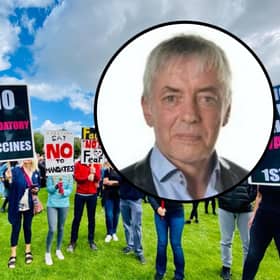 Saturday’s rally in Edinburgh, which drew several hundred attendees, was coordinated by Paddy Hogg (inset)